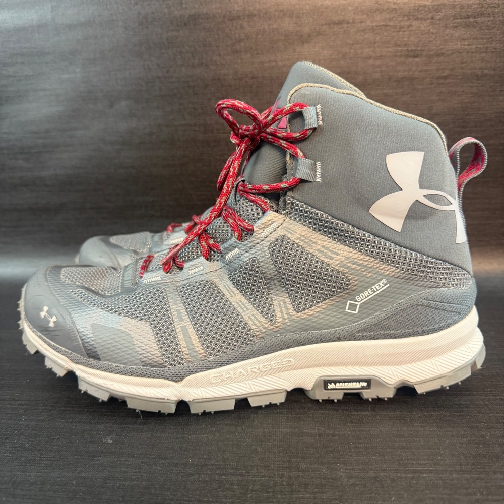 Under Armour‎ Charged Verge 2.0 Women's 9.5 Gore-Tex Hiking Trail Gray Red Boots